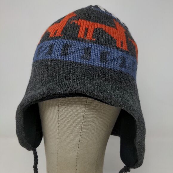Unbranded Men's Knit Beanie Hat Gray OSFM Wool Blend Lined Llama Pattern - Picture 3 of 12